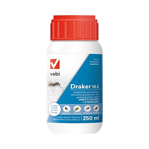 Draker insetticida concentrato per zanzare, cimici, vespe, ecc... 250ml